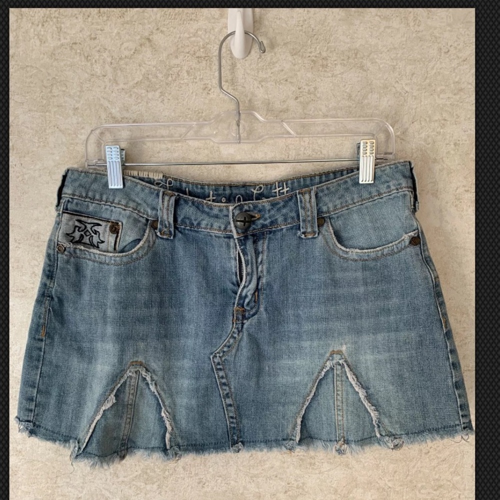 Industrial Cotton Mini Jean Skirt Size 9